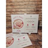  Vabilo za krst z angelčkom in sliko otroka, roza REK07 | Shoptok.si