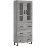 Maison Chic Visoka Komoda - Predalnik siva sonoma 69,5x34x180 cm inženirski les, (21720362) | Shoptok.si