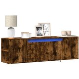 Maison Chic Stenska TV omarica - TV stojalo - Televizijska omarica z LED lučkami dimljeni hrast 135x31x39,5 cm, (21699137) | Shoptok.si