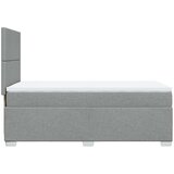 vidaXL Box spring postelja z vzmetnico svetlo siva 90x200 cm blago | Shoptok.si
