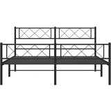 Metalni okvir kreveta uzglavlje i podnožje crni 140x190 cm | shoptok.hr