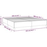  Okvir za krevet bez madraca plavi 160x200 cm od tkanine | shoptok.hr