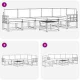  Set vanjskih sofa 7 kom. Bijela i krem Poliester Smeđa 59 x 59 x 37 cm | shoptok.hr