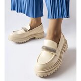 Gemre Beige Loafers with Rhinestones Hartford | Shoptok.si