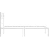  Metalni okvir za krevet s uzglavljem bijeli 100x190 cm | shoptok.hr