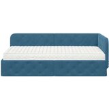 vidaXL Kutni okvir kreveta s madracem Plava 90 x 190 cm Baršun | shoptok.hr