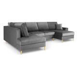 Cosmopolitan Design Svijetlo siva baršunasti sklopiva/s prostorom za odlaganje kutna garnitura (s lijevim kutom/u obliku slova "U") Kyoto – | shoptok.hr