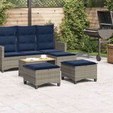 vidaXL Vrtni stolčki z blazinami 2 kosa Grey 55x55x36 cm Poly Rattan | Shoptok.si