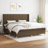  The Living Store Box spring postelja z vzmetnico temno rjav 200x200 cm blago - Box Spring Postelja, (21449860) Cene