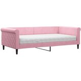  Dnevni krevet s madracem ružičasti 100 x 200 cm baršunasti | Eponuda.com