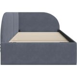  Kotna postelja z vzglavjem Temno siva 80 x 200 cm Žamet, (5000069308) | Shoptok.si