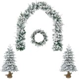 Mini božićno drvce 90 cm PVC i PE Zelena i bijela - Bijela 90 cm bez LED svjetala | shoptok.hr