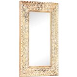 vidaXL Ročno izrezljano ogledalo 80x50x2,6 cm trden mangov les | Shoptok.si
