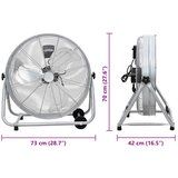  Bubnjasti ventilator s kotačem Srebrno 73 x 42 x 70 cm Aluminij | shoptok.hr