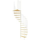 DOLLE Spiralno stopnišče Dunaj (Premer: 138 cm, Bele barve, Barva stopnice: Bukev rjava, Višina nadstropja: 229 cm - 291 cm) | Shoptok.si