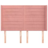  Uzglavlje s ušima ružičasto 147x16x118/128 cm baršunasto | shoptok.hr