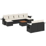  10-dijelni set vrtnih sofa s jastucima crni od poliratana | shoptok.hr