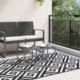Vanjski tepih ARAKIL bijelo-crni 120 x 180 cm PP | shoptok.hr