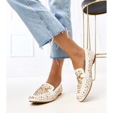 Gemre White moccasins decorated with studs Lea | shoptok.hr