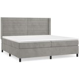  Krevet s oprugama i madracem svjetlosivi 200x200 cm baršunasti | shoptok.hr