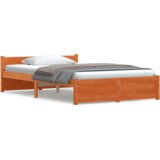  Krevetna konstrukcija s uzglavljem Voštano smeđa 135 x 190 cm | shoptok.hr