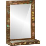  Ogledalo za kopalnico Rjava 50 x 22 x 70 cm Reclaimed Trdo Les, (5000043451) | Shoptok.si