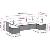  7-dijelni set vrtnih sofa od poliratana s jastucima crni | shoptok.hr