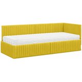  Kutni krevetni okvir s madracem s uzglavljem 2 pcs Žuta Baršun | Eponuda.ba