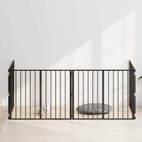  Vrata za pse 4 pcs Crna 100 x 80 cm Cinkani čelik | Shoptok.si