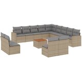  14-dijelni set vrtnih sofa s jastucima poliratan Bež | shoptok.hr