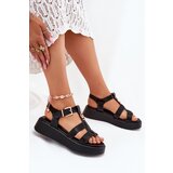 Boto Women Sandals On Platform With Gold Detail Black Fevire | Shoptok.si