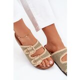 Boto Crochet Women's Sandals With Golden Buckles Green Fenira | ePonuda.com