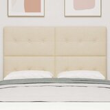  Vzglavje s gumbi, krem, 140 cm, tkanina, (22052474) | Shoptok.si