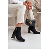 Boto Warm Eco Suede Women's Ankle Boots With Heel Zipper Black Erillia | ePonuda.com
