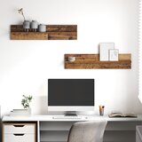 vidaXL Police na zidu s policom s pohranom 2 pcs Staro drvo 80 x 11.5 x 18 cm | shoptok.hr