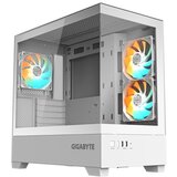 Gigabyte White, M-ATX C201 PANORAMIC, Dual USB 3.0 ports on front I/O, Supports radiators up to 360mm, Detachable dust filters, Includes 3 ARGB fans Cene