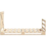 vidaXL Okvir kreveta s uzglavljem 100 x 200 cm od masivne borovine | shoptok.hr