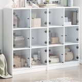  Regal za knjige s vratima bijeli 136 x 37 x 109 cm drveni | shoptok.hr