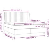  Krevet s oprugama i madracem plavi 160x200 cm od tkanine | shoptok.hr