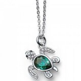  Ženski oliver weber turtle emerald lanČiĆ sa swarovski zelenim kristalom ( 12136 ) Cene
