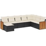  8-dijelni set vrtnih sofa od poliratana s jastucima crni | shoptok.hr
