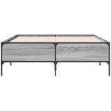  Okvir za krevet boja hrasta 120x190cm konstruirano drvo i metal Siva 120 x 190 cm | Shoptok.si