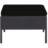Poli 5-dijelni set vrtnih sofa od poliratana s jastucima crni | shoptok.hr