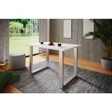 MID.YOU Pisalna Miza Lona, Bela, Srebrna, 160x80cm | Shoptok.si