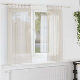 Voile zavjese s gornjim jezičcima 2 kom krem | Shoptok.si