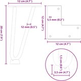  Noge s ukosnicama za stolić za kavu 4 kom. bijele 20 cm, puni čelik | shoptok.hr