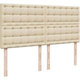 vidaXL Box spring postelja z vzmetnico krem 180x200 cm blago, (21304693) | Shoptok.si