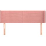  Uzglavlje s ušima ružičasto 147x16x78/88 cm baršunasto | shoptok.hr