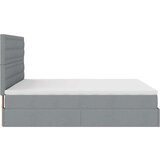 vidaXL Otomanski posteljni okvir z vzmetnico siv 180x200 cm blago | Shoptok.si