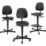 meychair Vrtljiv delovni stol, oblazinjen s PU-peno, nastavitev višine s plinsko vzmetjo, s talnimi drsniki in oporo za noge, nastavitev višine 570 - | Shoptok.si